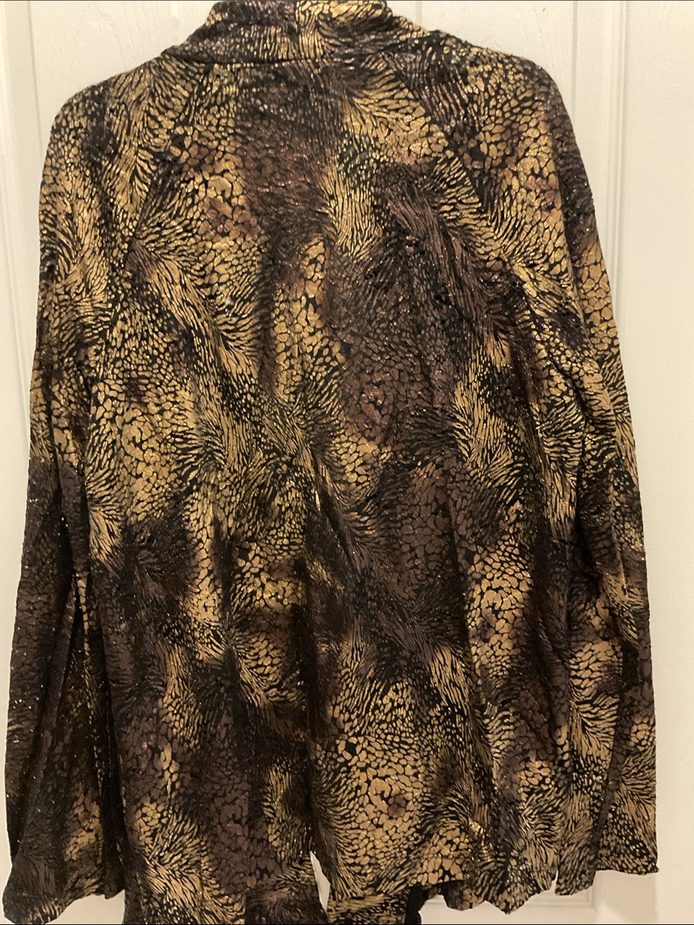 Chico's Black and Gold Metallic Open-Front Jacket - Picture 4 of 4